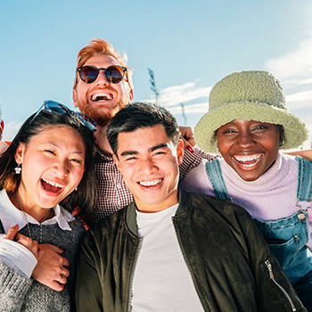 a group of women friends laughing